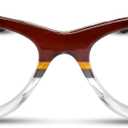 2SeeLife Premium Cat Eye Reading Glasses for Women – Narrow–Medium Fit, Sturdy Frame, Spring Hinges, Stylish Funky Readers, Brown Stripes, +2.75