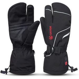 SAVIOR HEAT Heated Gloves, Unisex Rechargeable Battery Powered Electric Heating Glove for Winter Outdoor (Small, Black-s66g)