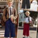 3 Pack Boys Capri Pants Drawstring Elastic Waisted Teens Cargo Joggers Pull on Casual Sweatpants with Pockets