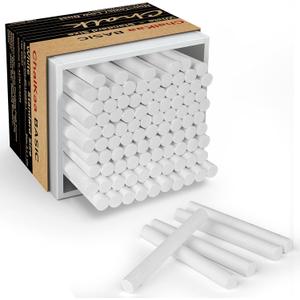 Dustless White Chalk 100PCS, Non-Toxic Classroom Chalks for Teachers & Students, School Chalkboard Supplies