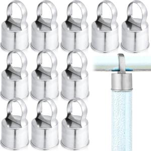 Therwen 12 Pack Chain Link Fence Ring Cap for 1-7/8" OD Post, 2" Aluminum Eye Top Rail Cap with 1-3/8" Loop, Outdoor Rail Fencing Repair Hardware