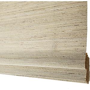 Bamboo Blinds Cordless Roman Shades, Blackout Window Blinds Custom Natural 100% Linen Bamboo Shades for Windows, Color 12