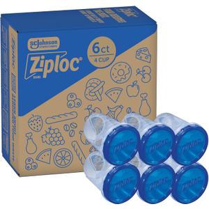 Ziploc Brand Twist n Loc Food Storage Containers, Leak Resistant Design, Medium Round, 6 count