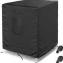 Central Air Conditioner Cover for Outside Units, AC Covers for Outside Winter With 2 Straps, Waterproof Cover Fit up to 30x30x32 inchs (BLACK)