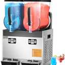 VEVOR Commercial Slushy Machine, 12Lx2 Double Tank Frozen Drink Machine, 96 Cups Stainless Steel Margarita Smoothie Frozen Drink Maker, Slushie Maker for Home Party Restaurants Cafe Bars