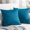 Homelike Moment Throw Pillow Covers Pack of 2, 26"x26" Decorative Couch Pillow Cover Square Yellow Velvet Pillow Cases with Invisible Zipper Soft Solid Farmhouse Cushion Cases for Sofa Bed Living Room