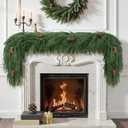 SHareconn 6 Ft Christmas Garlands Norfolk Pine Garland for Mantle Realistic,Real Touch Artificial Greenery Garland for Table,Wall,Stairs Railing,Indoor,Outdoor Holiday Decor Christmas Decorations