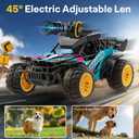 suangrc RC Truck with FPV Camera, 2.4GHz Remote Control Car, 2.4" LCD Screen, 45 Adjustable Camera, RC Car with 2 Speed Modes, Rechargeable Off-Road Truck for Adults Beginners