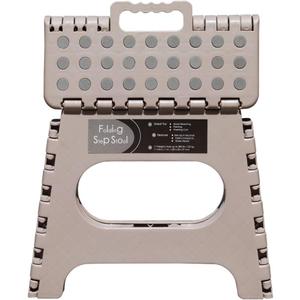 Non-Slip Folding Step Stool, Sturdy Safe Enough - Holds up to 300 Lb - 11 inch Footstool for Adults or Kids, Folding Ladder Storage/Opens Easy, for Kitchen,Toilet,Camping (Light Tan, 11'')