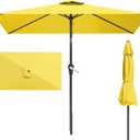 6.5' x 10' Rectangular Patio Umbrellas for Outdoor, Outdoor Table Umbrella, Large Outdoor Patio Umbrellas with 6 Sturdy Ribs for Market, Garden, Pool (Yellow)
