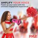 PYLE-PRO Portable Megaphone Speaker Siren Bullhorn - Compact and Battery Operated with 20 Watt Power, Microphone, 2 Modes, PA Sound and Foldable Handle for Cheerleading and Police Use PMP24PK (Pink)