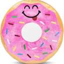 Good Banana Donut Floor Floatie, Kids Round Floor Pillow Seating, Soft Comfortable Cushion, Inflatable Seat, Fun & Colorful Decor for Bedroom, Playroom, Reading Nook, Living Room, & Dorm Room, Multi