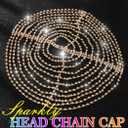 CAKURE 1920s Crystal Cap Headpiece Flapper Cap Head Jewelry Roaring 20s Hair Chain Headpiece Rhinestone Head Chain Jewelry Art Deco Party Hair Accesories for Women (a-Gold, One size)