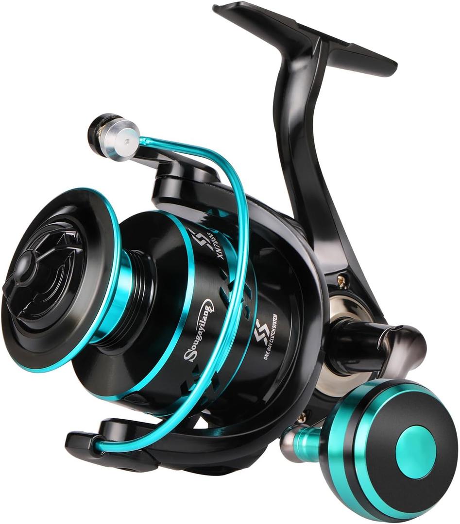 Sougayilang Spinning Reels Light Weight Ultra Smooth Powerful Fishing Reels Red & Blue & Golden (XN2000)