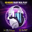 WolfLawS Wireless Gaming Headset with Noise Canceling Microphone for PS5, PC, PS4, 2.4G/Bluetooth Gaming Headphones with USB and Type-c Connector, Wired Mode for Controller Gamecube