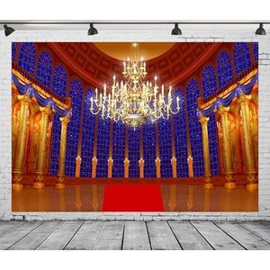 DePhoto 7x5FT Castle Palace Backdrop Beast's Palace Background for Girls Princess Birthday Party Decoration Photoshoot Photo Props Vinyl