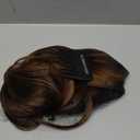 ALXNAN Long Wavy Hair Extensions for Women, Clip in Hair Extensions Clip Ins Soft Full Head Synthetic Hairpieces 20 Inch Balayage Dark Brown to Chestnut Brown