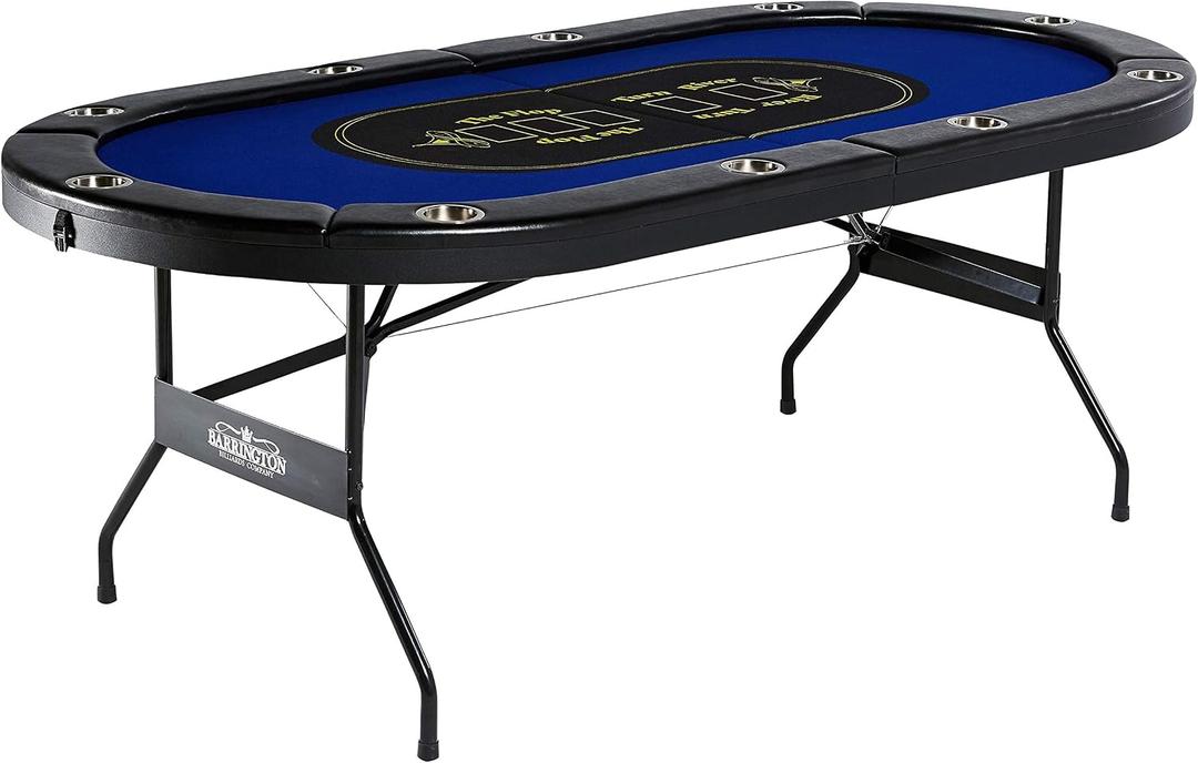Barrington Folding Poker Table for up to 10 Players, 84 In. Classic Poker Table (10 Player)