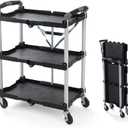 Olympia Tools 85-188 Pack-N-Roll Folding Collapsible Service Cart, 150LB Capacity, Black