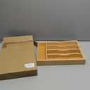 Expandable Bamboo Kitchen Drawer Organizer for Cutlery and Utensils, Adjustable Bamboo Wood Cutlery Tray in Drawer for Flatware and Silverware in Kitchen, (Natural) (7 Slots Expandable)