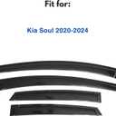 IG Window Visors Fit for 2020-2026 Kia Soul, Out-Channel Rain Guards Vent Wind Deflectors 4PC, Car Accessories for 20-26 Soul