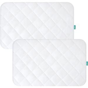 Pack and Play Sheets Fitted 2 Waterproof Mattress Protector Pad Cover Quilted Compatible with Graco Pack n Play & Dream On Me & Pamo Babe, Playpen/Playard 39" x 27" White