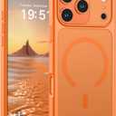 SUPFINE Magnetic for iPhone 17 Pro Max Case (Compatible with MagSafe)(Military Grade Drop Protection)(Camera Protection) Translucent Matte Shockproof Phone Cover,Starry Orange