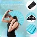 2 x Blulu Glitter Large Rave Folding Fans Silk Clack Popping Hand Fan for Line Dancing Chinese Make Sounds Fan for Women Dance Festival Dancing Wedding Party
