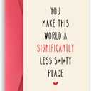 5 x Best Friend Birthday Card, Funny Bestie Birthday Gifts Card, You Make The World Better, Thank You Card for Him Her - You Make This World A Significantly Less Shitty Place (MS136)