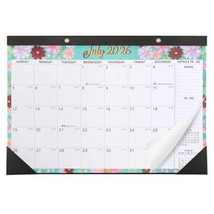 Floral 2026 Wall Calendar, Tear-Off Monthly Calendars from January to December 2026, Hanging Calendar for Recording Anniversaries and Appointments, 17"× 12”