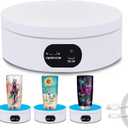 YVV Turner Cup Rotating Display Stand for Epoxy Glitter Tumbler, 360 Degree Automatic Mute Rotating Turntable for Photography Products Tumbler Making Supplies Spinner 4.72 x 1.77in Motorized Rotation