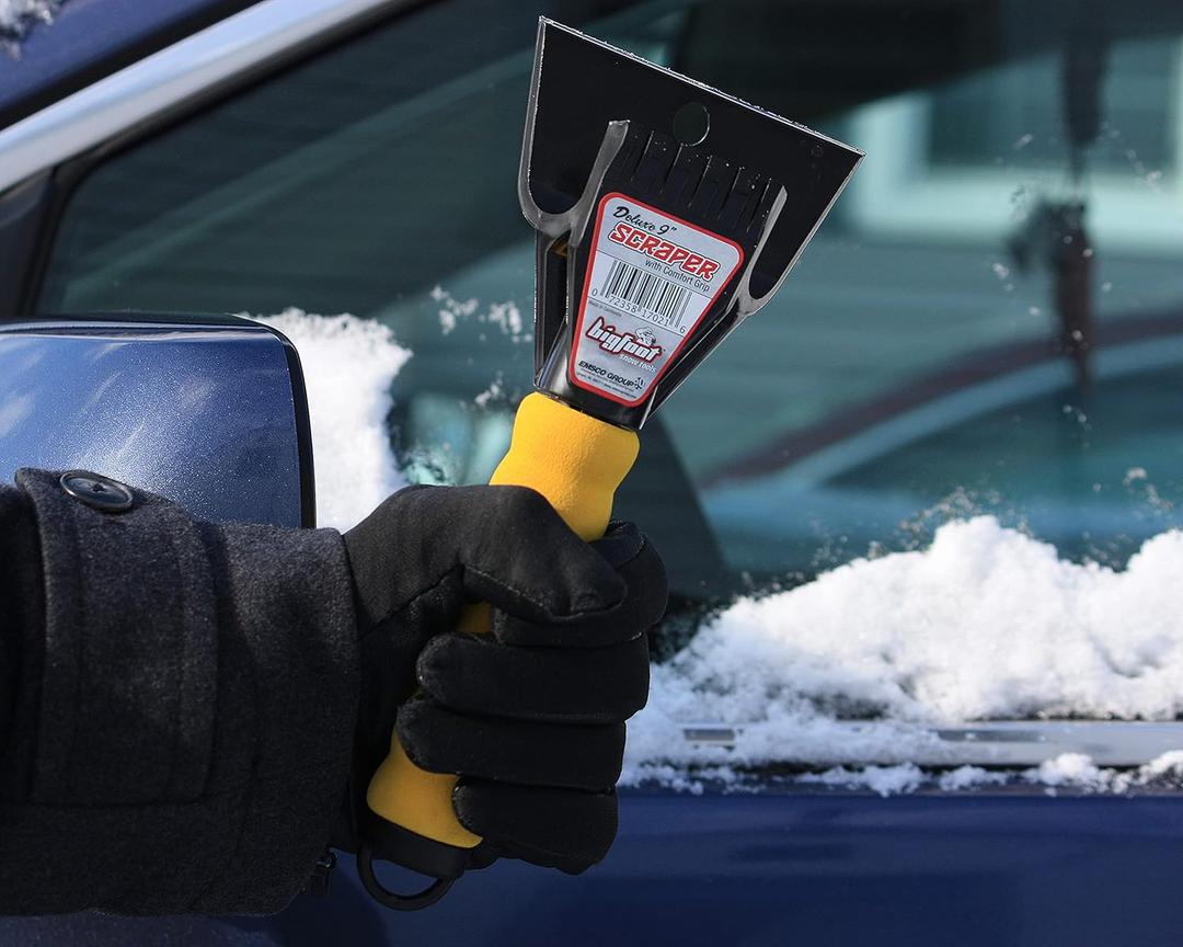 Bigfoot 9" Dual-Head Ice Sraper - Car Glovebox Size - Polyethylene 1702 3Pack