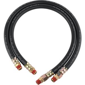 2PCS 3/8 Air Brake Chamber Hose3/8 Fit End x 3/8 Swivel End Rubber Air Brake Hose Assembly, SAE J1402 Air Brake Hose for Semi Truck - 30inch