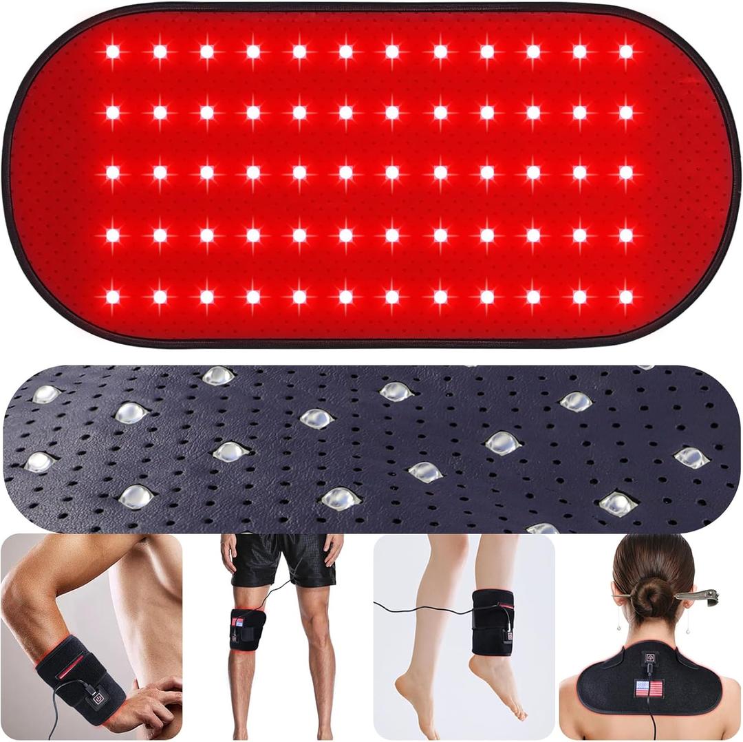 Red-Light-Therapy-for-Body,2025 Upgraded 4 Modes Near Infrared Light for Body Pain Relief,High-Efficiency Spherical Lamp Dual-Wave(660nm&850nm)LEDs,Corded-electric for Effective Therapy(12.4" x 6.1")