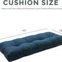 Magpie Fabrics Indoor Outdoor Bench Cushion 45"x18", Non-Slip Tufted Long Seat Pads, Patio Loveseat Cushion for Window, Garden, Swing, Settee - Navy