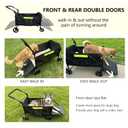 Dog Wagons for Large Senior Dogs, Foldable Elderly Dog Stroller with Thick Mat & Lift Harness, Heavy Duty Dog Cart Upto 140lbs