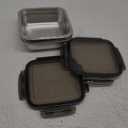 2 Pack Sandwich Containers, 24oz Stainless Steel Sandwich Box with Airtight Lids, Reusable Metal Meal Prep Lunch Boxes, BPA-Free, Dishwasher Safe, Food Storage Containers for Families (Black)