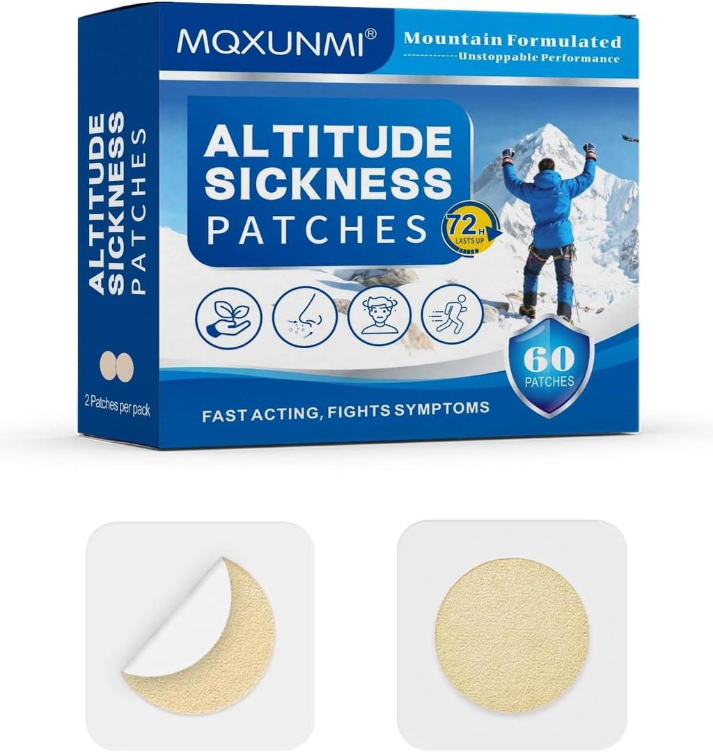 Natural Mountain Discomfort Relief Patches, Gentle Herbal Patches for Mountain Travel, Support Body Comfort at High Elevations, 60 Counts Pack