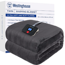 Westinghouse Electric Blanket Twin Size, Super Cozy Soft Flannel 62" x 84" Heated Blanket with 10 Fast Heating Levels & 1-12 Auto-Off, Machine Washable, ETL&FCC Certification, Charcoal