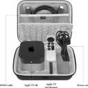 Geekria Hard Shell Travel Carrying Case, Compatible with Apple TV 4K 2024 3rd Generation / 2022 3rd Generation / 2021 2nd Generation/Siri Remote (Dark Grey)