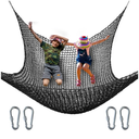 Kids Climbing Cargo Net, 6.5 * 9.8 ft Playground Safety Net, Polyester Double Layers Net Bridge for Inside, Outside, Backyard,Tree House, Obstacle Training, Monkey Bar, Black (6.5 * 9.8)