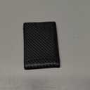 RUNBOX Slim Wallet for Men Genuine Leather RFID Blocking Bifold Minimalist Front Pocket Mens Wallet with Money Clip Thin Gift Box (A Carbon Black-6 Slots)