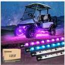 10L0L 4PCS Golf Cart Underbody Light Kit, Underglow LED Light Strip for Yamaha EZGO Club Car, 24 Modes Multicolor RGB Music Sync IP67 Waterproof