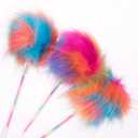 12 Pack Rainbow Pompom Gel Pen with Rainbow Ink