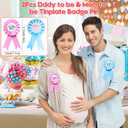 Winrayk Baby Gender Reveal Party Favors Supplies Ideas, Team Boy or Girl Pins Daddy and Mommy Badge Pin Silicone Bracelet Photo Prop Necklace, 104 Baby Shower Favors Pink Blue Gender Reveal Decor Game