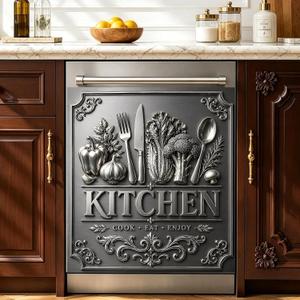 Dishwasher Magnetic Covers Stainless Steel Decorative Refrigerator Magnet, 23 x 26 inches
