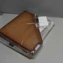 Corner Bread Box for Kitchen Counter, Bamboo Wood Large Capacity Bread Storage Bin with Acrylic Wavy Door Panel (Brown, Medium) 