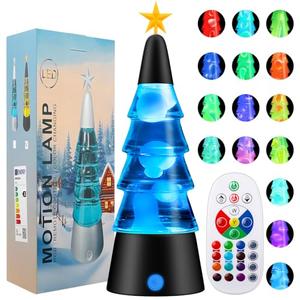LampGreen Liquid Motion Lamps, Christmas Lamp with Remote, 15 Color Changing LED Night Light for Kids & Adults Christmas, Bedroom, Living Room Gift