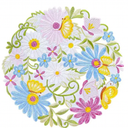 12 x  Spring Easter Flowery Placemats, Cutwork Embroidered Floral Flower Dresser Scarf for Home Kitchen Dining Tabletop Decoration 