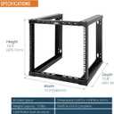 Tecmojo 9U Fixed Wall Mount Network Rack 15.8inch Depth Open Frame for Server Data/AV/IT/Communication/Computer Equipment/Patch Panel Heavy Duty